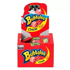 Chiclete Bubbaloo Morango 5g - Caixa com 60 Unidades