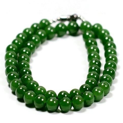 Jade borda Hetian jade Jasper redondo grânulo colar Laokeng espinafre verde 10mm corrente feminino jade colar pingente 4