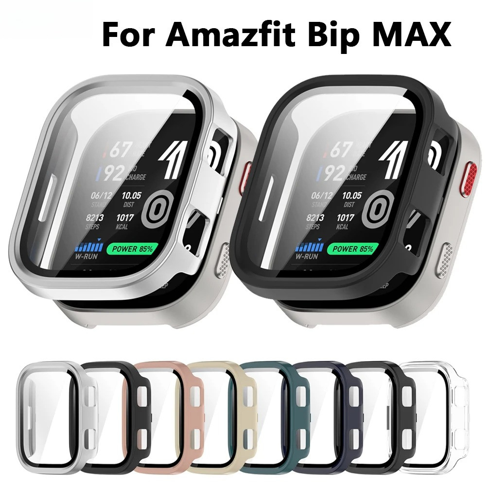 Vidro + Capa Para Amazfit Novo Bip Max Protetor De Tela Anti-Risco Filme Pára-Choques Protetora Acessórios