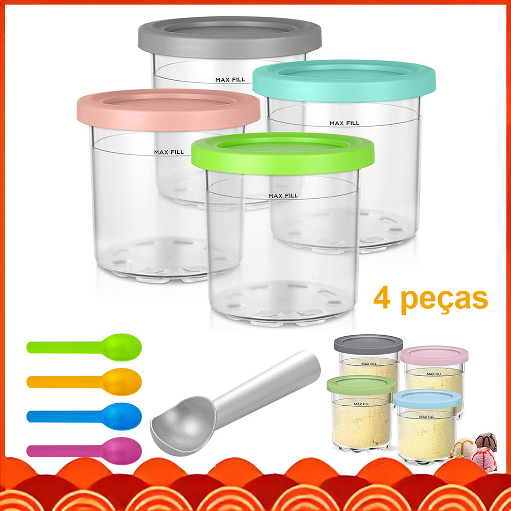 Kit 9 Pote   Creami, Pote   Creami NC299AM & NC300S, Copos de Sorvete, Para Preparação de Refeições, Creme