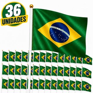 Bandeira do Brasil Mini Bandeirinhas de Mão Copa do Mundo 2026 Torcida Verde Amarela