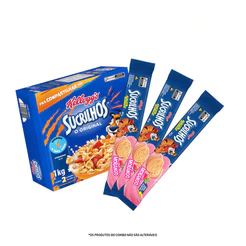 Combo Biscoito Recheado Sucrilhos Morango 85g 3 unidades + Cereal Sucrilhos Original 1kg 1 unidade