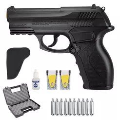 Pistola de Pressão C11 Co2 4.5mm - Crosman + Maleta + Coldre + Silicone + 600 Esferas + 10 Cilindros