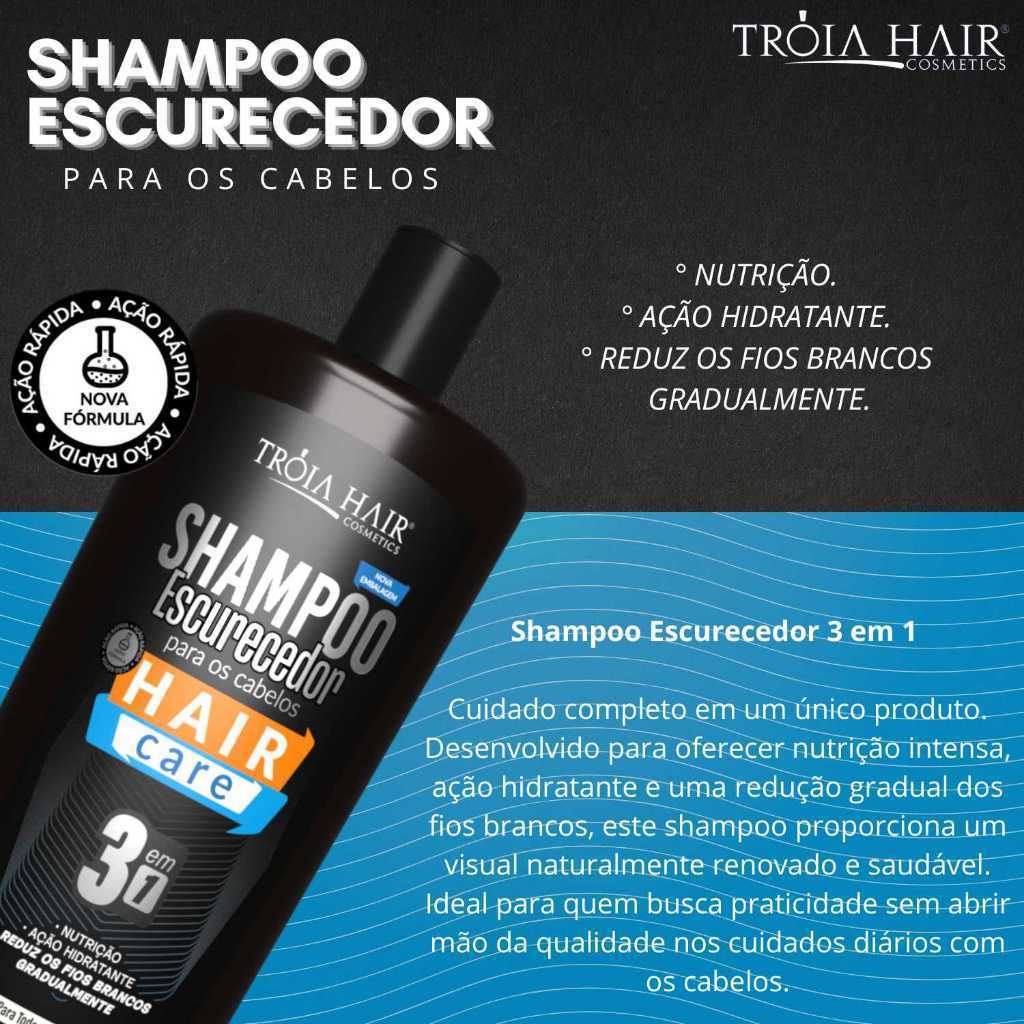 Shampoo Escurecedor 240ml Para Grisalhos Unissex - Troia Hair