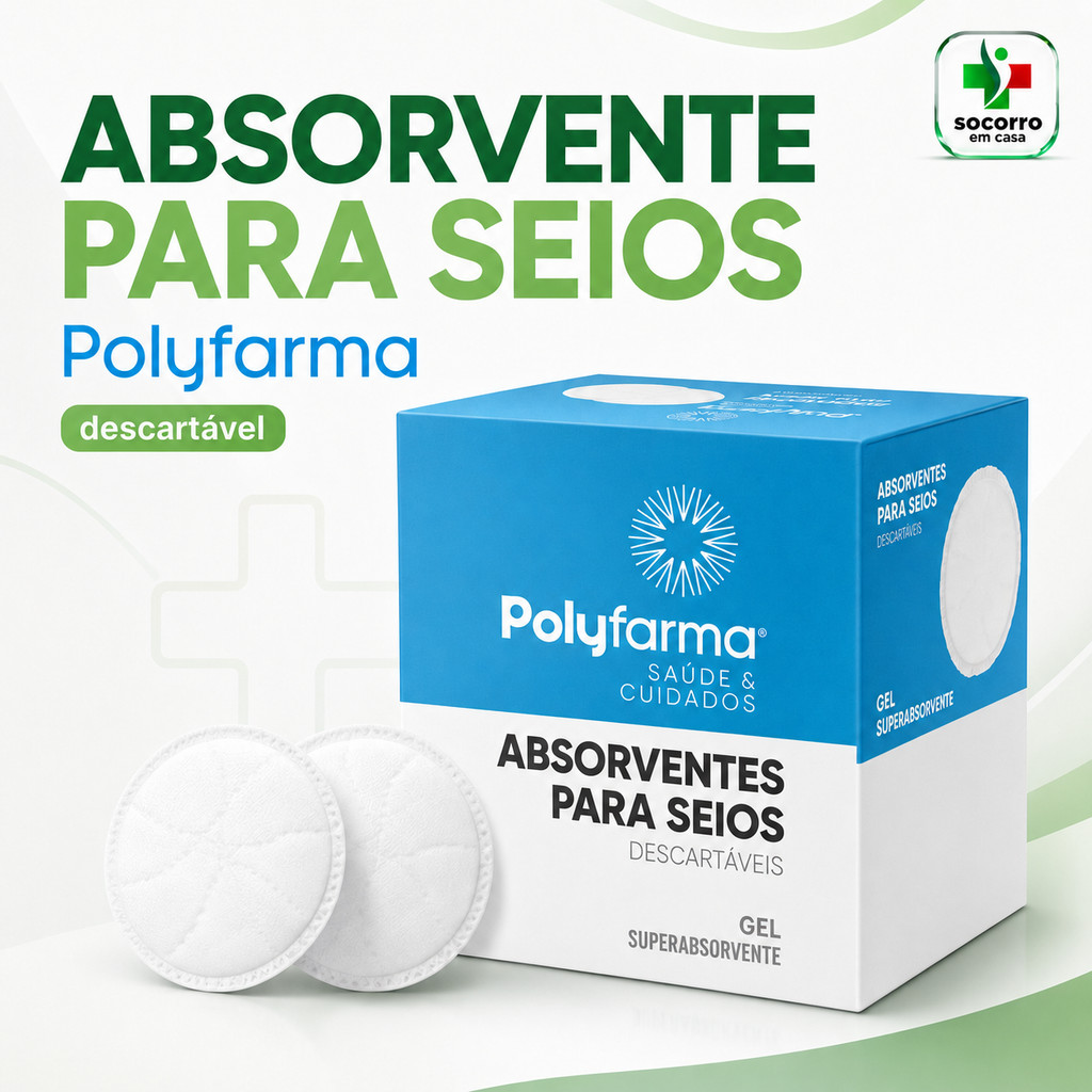 Absorvente para Seios Descartável Polyfarma 12 / 30 Unidades
