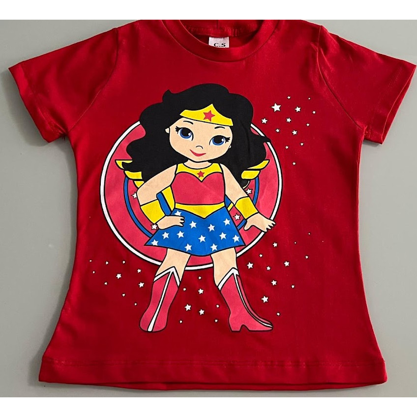 Blusa Mulher Maravilha Camiseta Mulher Maravilha Infantil Camiseta Feminina Mulher Maravilha Verão 2 ao 12