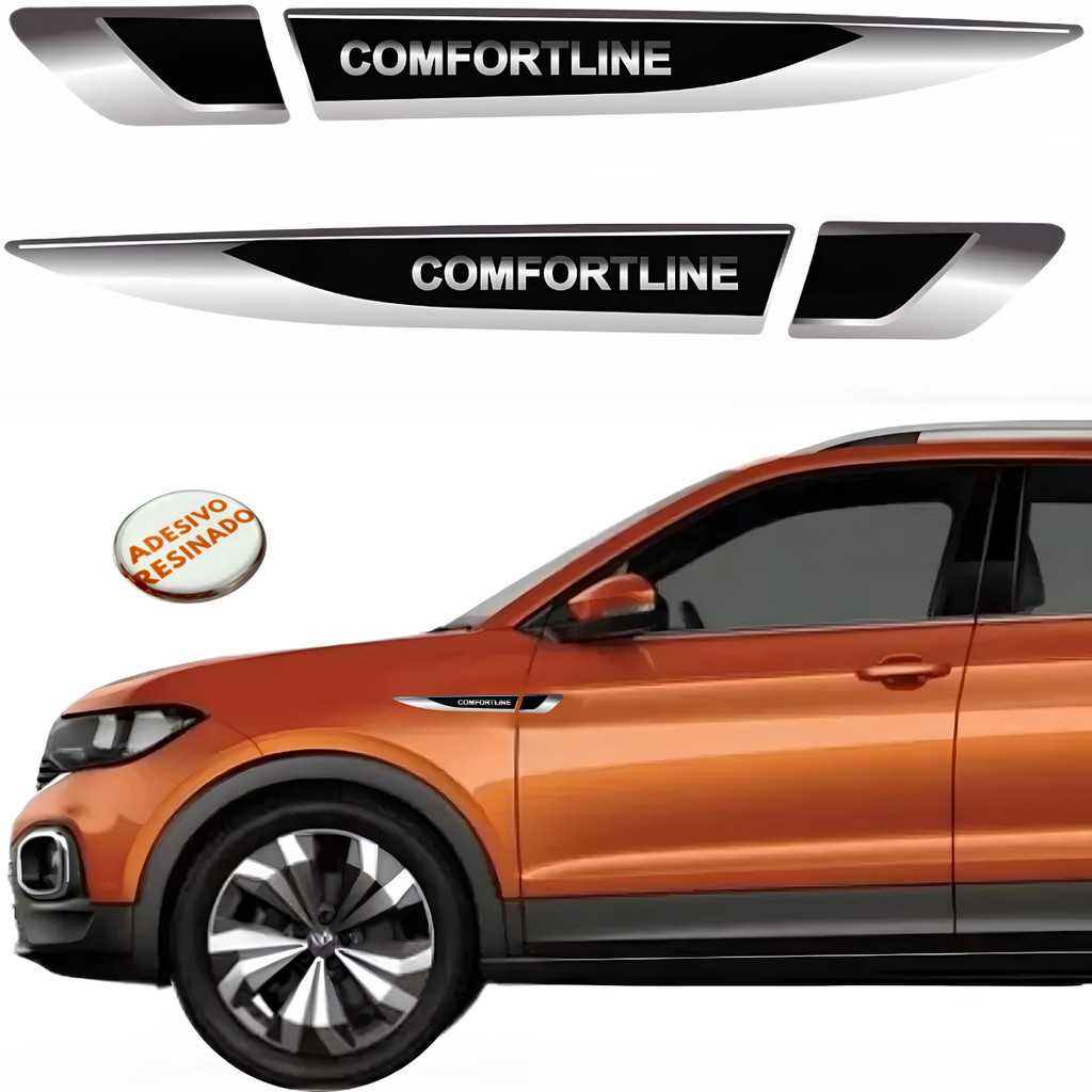 Kit Aplique Lateral Volkswagen Comfortline Gol VIrtus Jetta Tiguan Tcross Golf