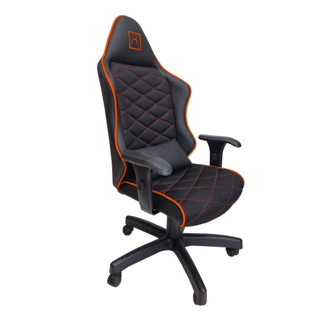 Cadeira Escritório Gamer Corino com Relax Preto/Laranja Laranja