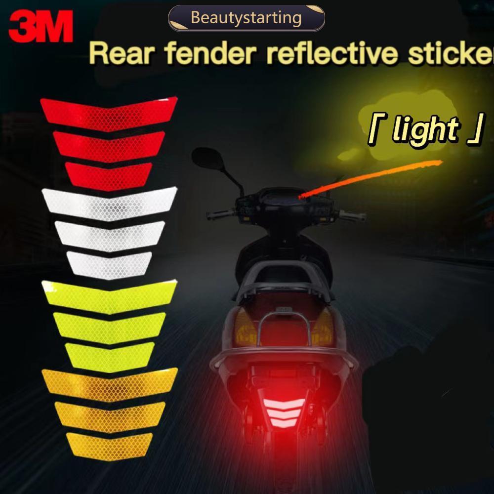 BEAUTYSTARTING 3 Pcs Adesivos De Motocicleta Aviso Reflexivo Trapezoidal Cauda Fender Racing Bumper Decal D8X8
