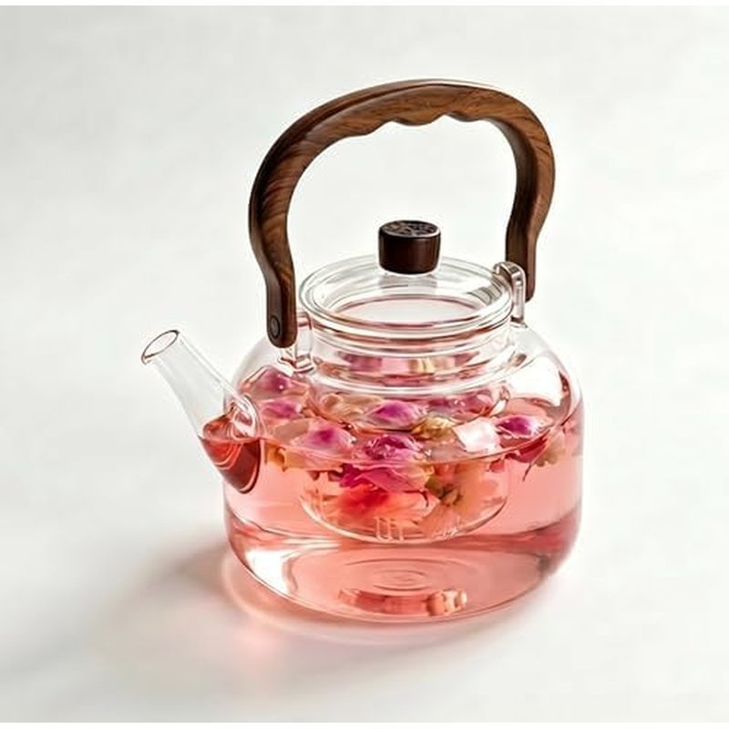 Bule De Vidro Com Infusor Removível , Fogão De Borosilicato De 50 Onças/1500 Ml Chaleira De Chá Grande E Segura , Extra