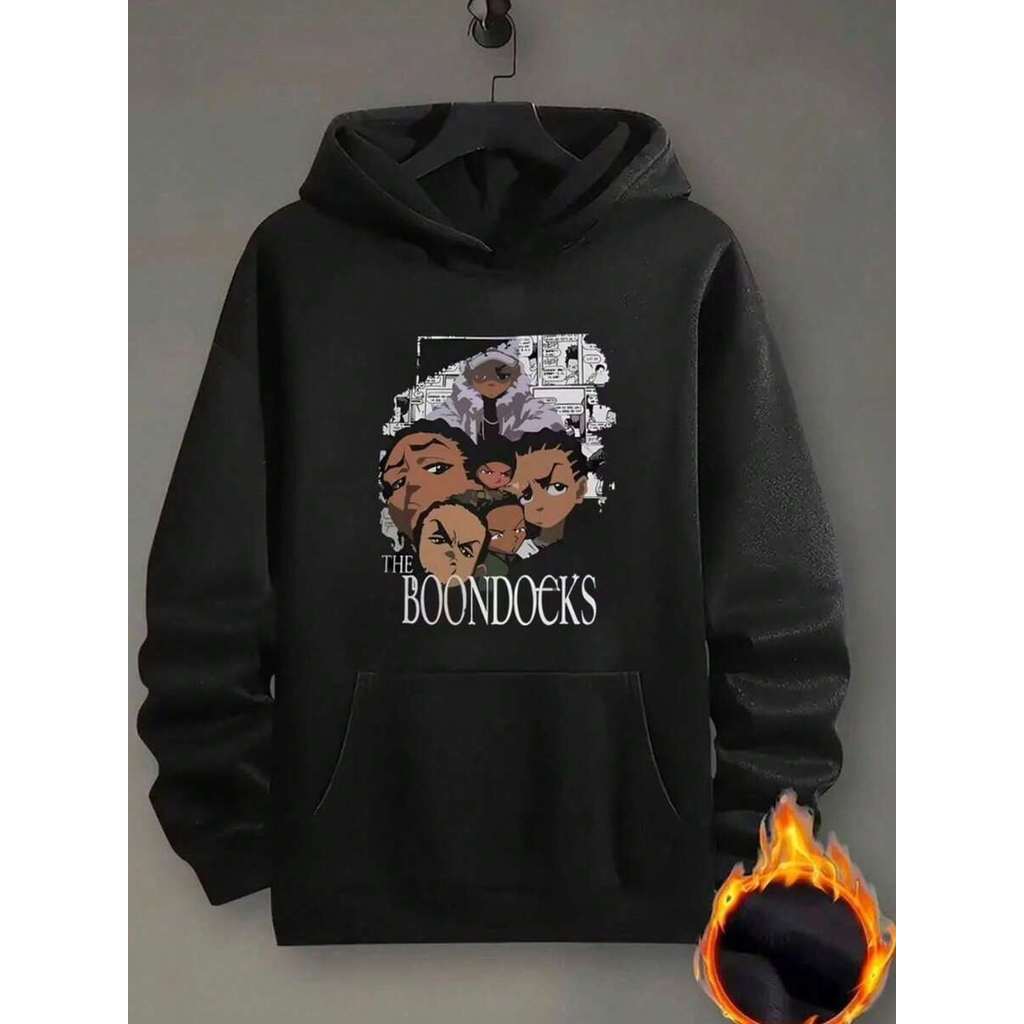 Blusa De Frio Moletom Masculino Estampado Estilo-''THE Bundocks'' Com Capuz Flanelado Cangurú Confortavél Casual