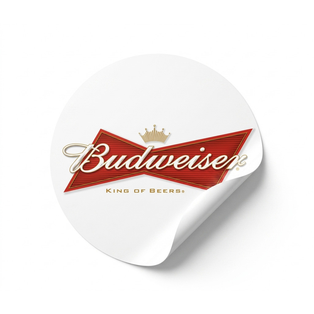 120 Adesivos Bud Budweiser Cerveja Festa Aniversário Bola Redondos - 3cm 4cm 5cm