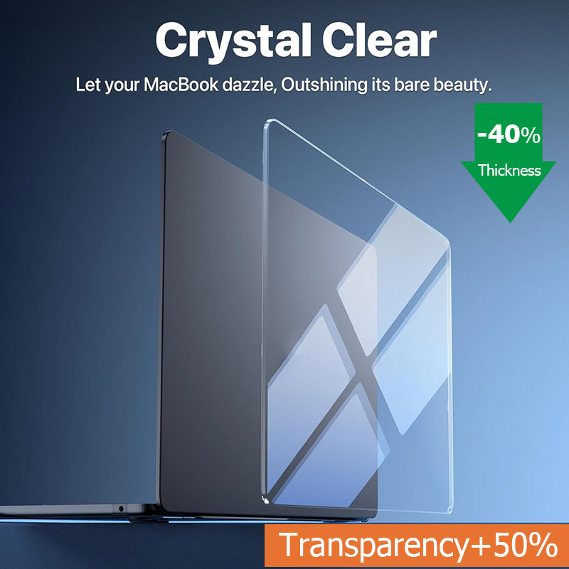 Novo Design Ultra Crystal Midnight Case Para Macbook Air M3 13 15 Polegadas A3113 A3114 M1 A2337 Pro M2 A2338 Capa Super