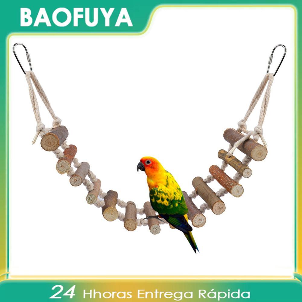 1Pc Papagaio Corda Natural Escada de Madeira Balanço Brinquedo Pendurado Ponte de Escalada Pássaro Brinquedos de Mascar