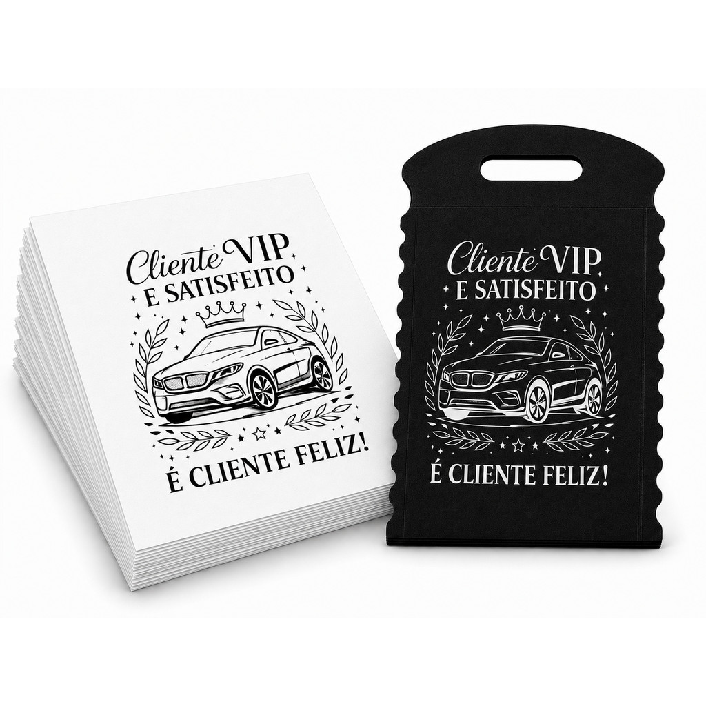 Kit 100un Tapete de Papel + 100un Lixeira Automotiva ESTAMPA PRONTA - Arte VIP - 40x45cm