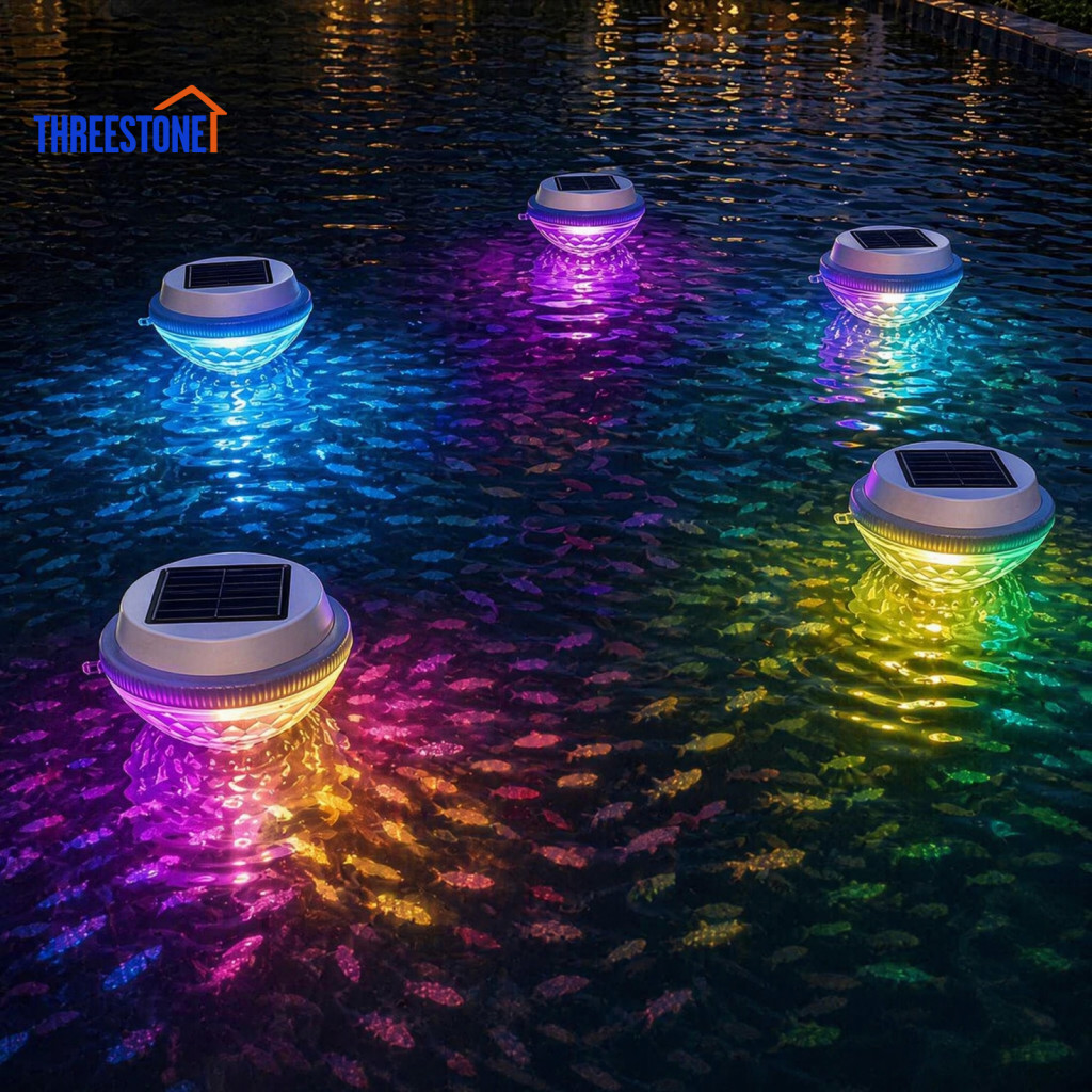Luz Flutuante À Prova D'água Para Piscina , Lâmpada LED De Projeção De Peixes Movida A Energia Solar , Subaquática Que M