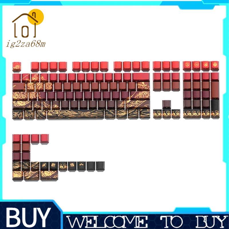 Teclas Red Gradient-E PBT , Esculpidas Laterais Semitransparentes Para Teclados Mecânicos 60/84/98/108