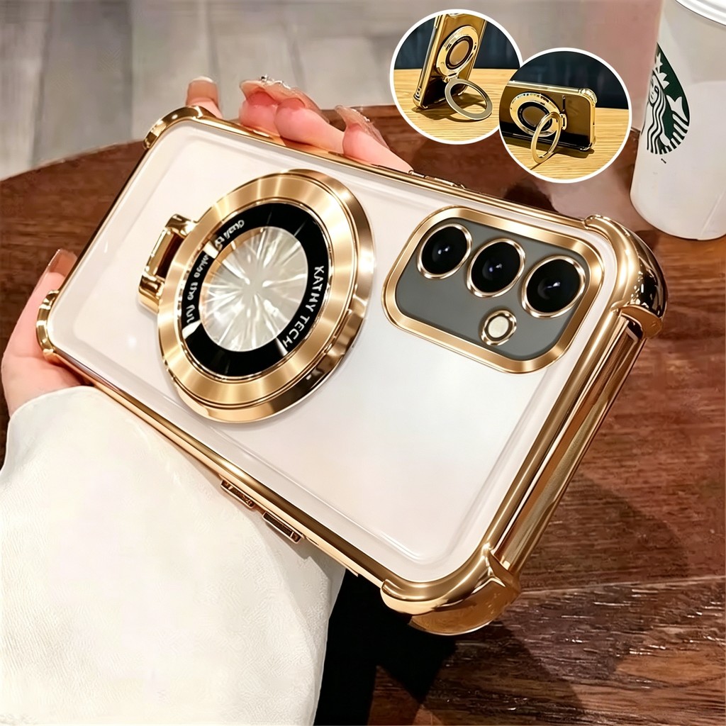 Suporte Magnético Revestido À Prova De Choque Para Capa Magsafe Samsung Galaxy A07 A17 A27 A37 A57 A06 A16 A26 A36 A56