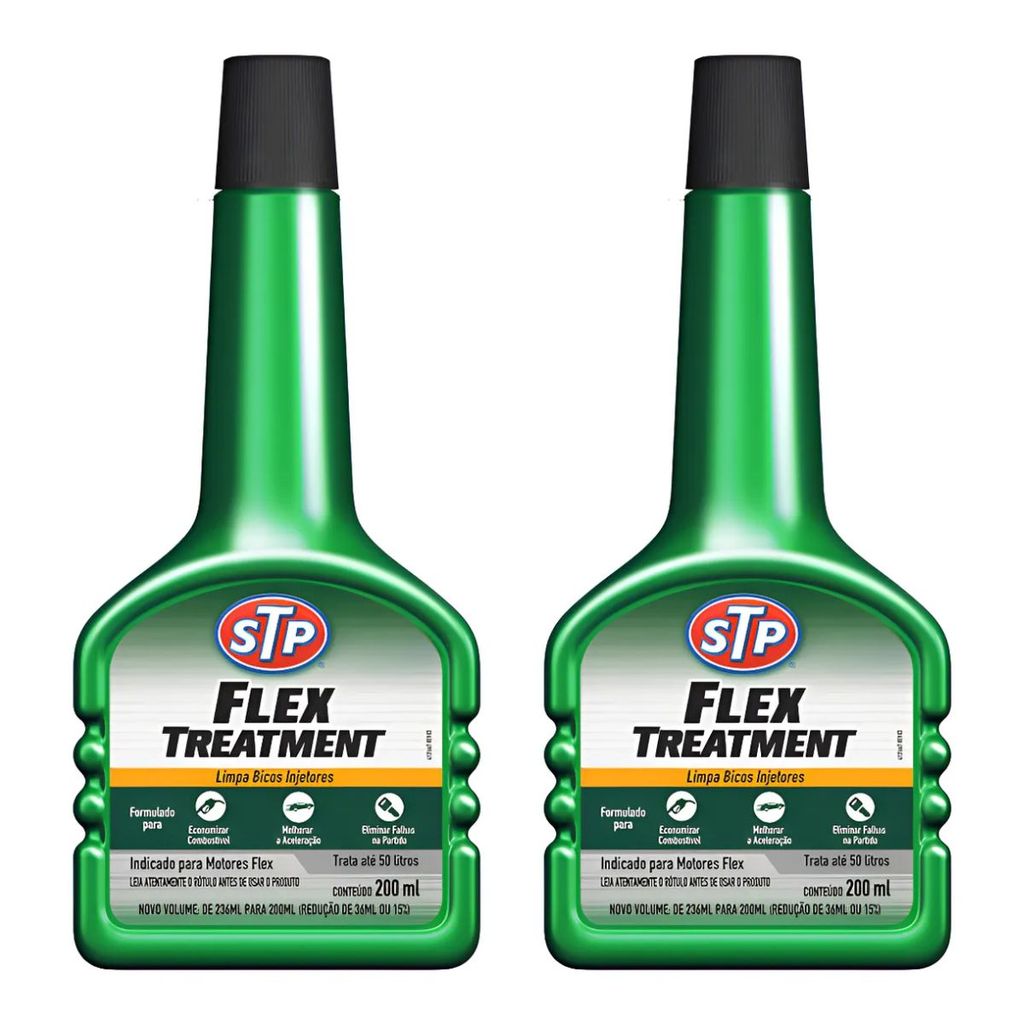Kit 2 Aditivos Limpa Bico Injetor Motor Flex Treatment 200ml STP