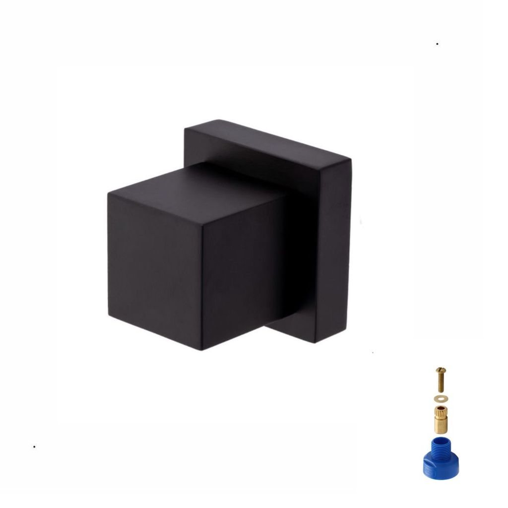 Acabamento de Registro Quadrado 1/2 e 3/4 com Adaptador Docol Preto