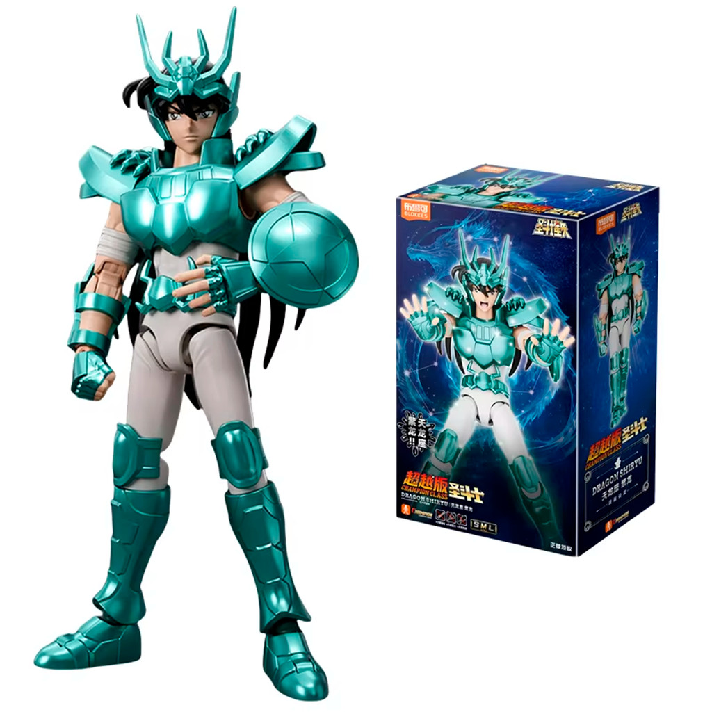Boneco Montável Blokees Saint Seiya Champion Class Dragon Shiryu Colecionável Model Kit