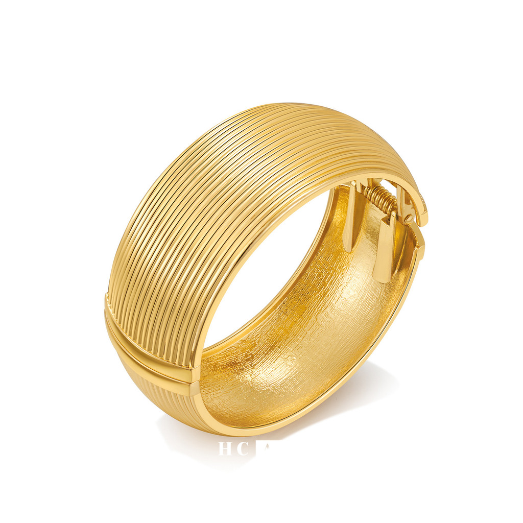 Moda tira textura pulseira larga cobre banhado a ouro Real luz luxo High-End menina jóias
