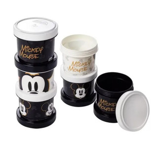 Kit 3 Potes Empilháveis Porta Condimentos De Rosca Decorado Mickey Mouse - 150ml