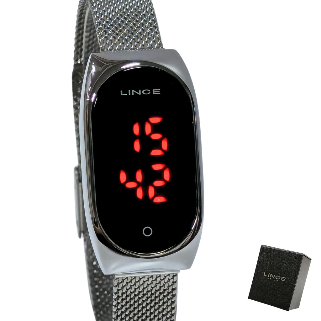 Relógio Lince Feminino Digital Led Prateado LDM4641L PXSX