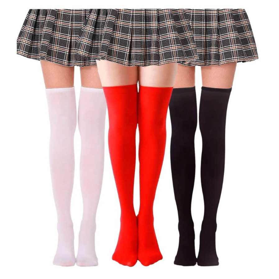 Meia Fina 7/8 lisa para Festa Carnaval Cosplay Fantasia Cores variados adulto