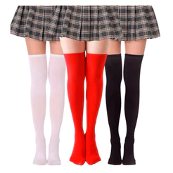 Meia Fina 7/8 lisa para Festa Carnaval Cosplay Fantasia Cores variados adulto