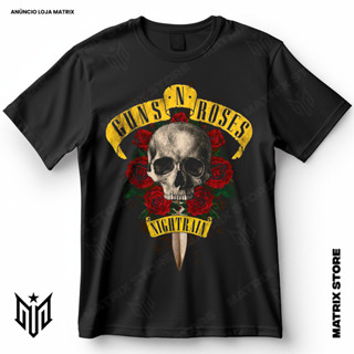 Camisa Guns N Roses Nightrain Rock & Roll Blusa Camiseta de Rock 100% Algodão em Oferta na Shopee
