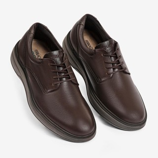Sapato Casual Masculino Ferracini Couro Calce Cadarço Conforto Moderno Modena Marrom 3166-719L