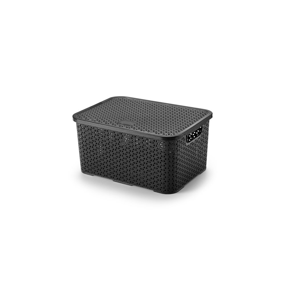 Caixa Organizadora com Tampa 4L Mosaico Preto - Arthi