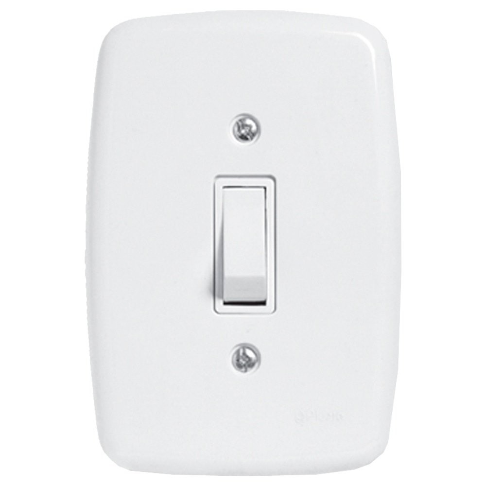 Interruptor Ideale Pluzie 1 Tecla Simples com Placa 4x2 Branca