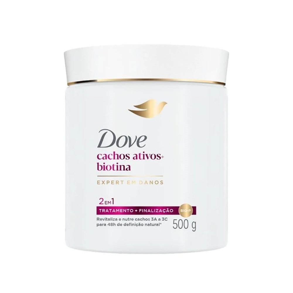 Máscara de Tratamento Dove 2 em 1 - Cachos Ativos + Biotina 500g em Oferta na Shopee