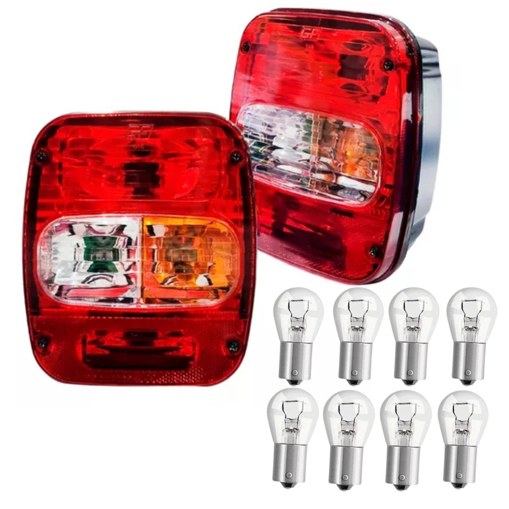 PAR LANTERNA TRAS COMPATÍVEL F-1000 CARROCERIA COM LAMPADA 12v 24v ESCOLHER VOLTAGEM em Oferta na Shopee