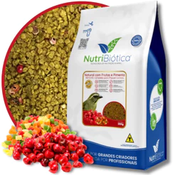 Ração Trinca Ferro Natural Frutas Pimenta Extrusada Nutribiótica 300g Torneio Manutenção Reprodução