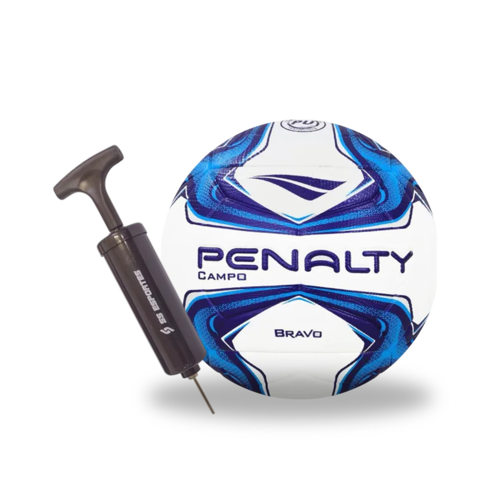 Bola Campo Bravo Xxi Penalty + Bomba Ss Esportes