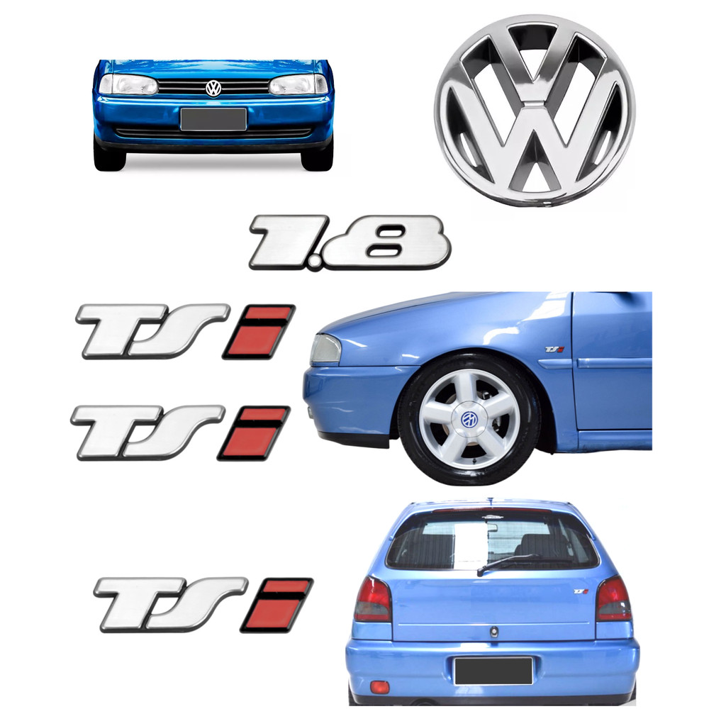 Emblemas Tsi 1.8 + Laterais Tsi + Vw Grade - Gol Bola G2