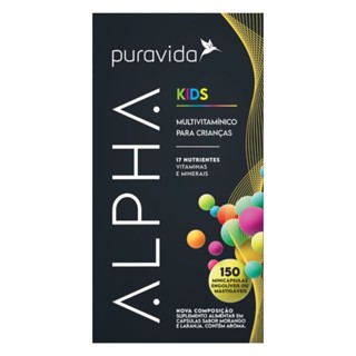 Alpha Kids Multivitamínico Infantil Pura Vida sabor Neutro (150 minicápsulas mastigáveis) em Oferta na Shopee