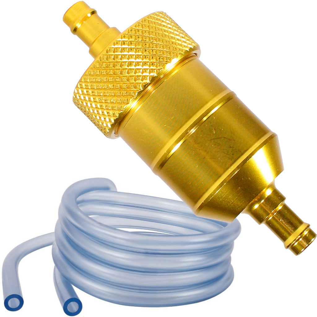 Filtro de combustível gasolina para moto universal até 400CC alumínio colorido com mangueira