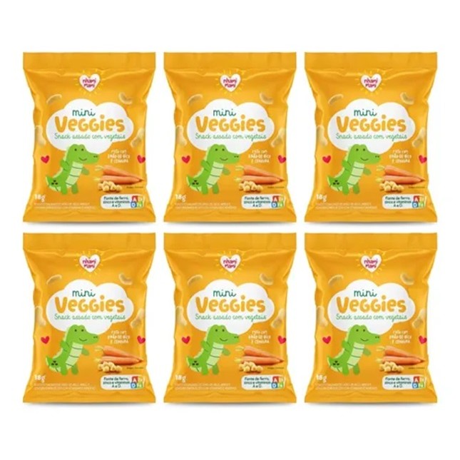 Mini Veggies Snack Grão De Bico E Cenoura 6x18g Nhami Mami
