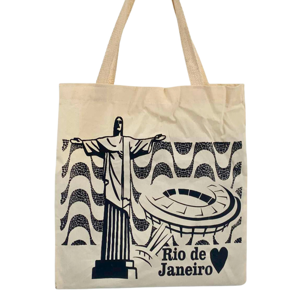 Ecobag Rio de Janeiro Cristo Redentor Maracanã e Calçadão