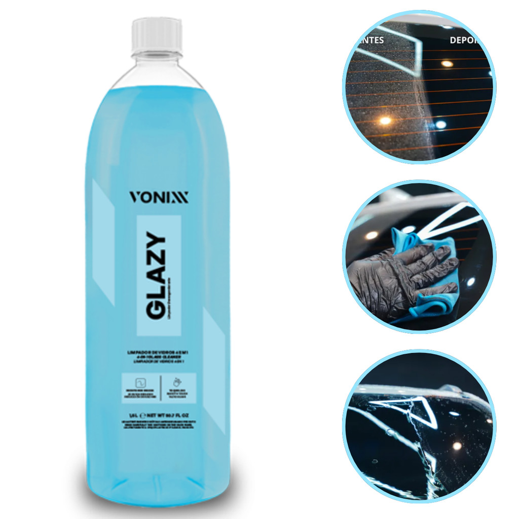 Glazy 1,5l Vonixx Para Vidros Em Geral Limpa Protege Condiciona Atua Como Redutor De Riscos em Oferta na Shopee