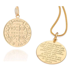 Medalha São Bento Com Oração Rommanel Banhada A Ouro 542860 Cor Dourado