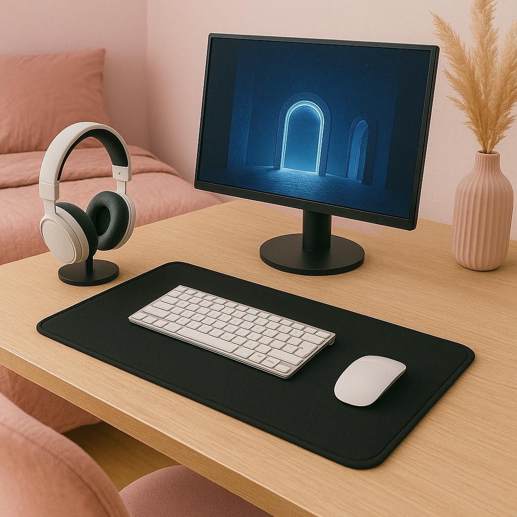 Deskpad Personalizado Preto Gamer Speed Base Emborrachada Confortável