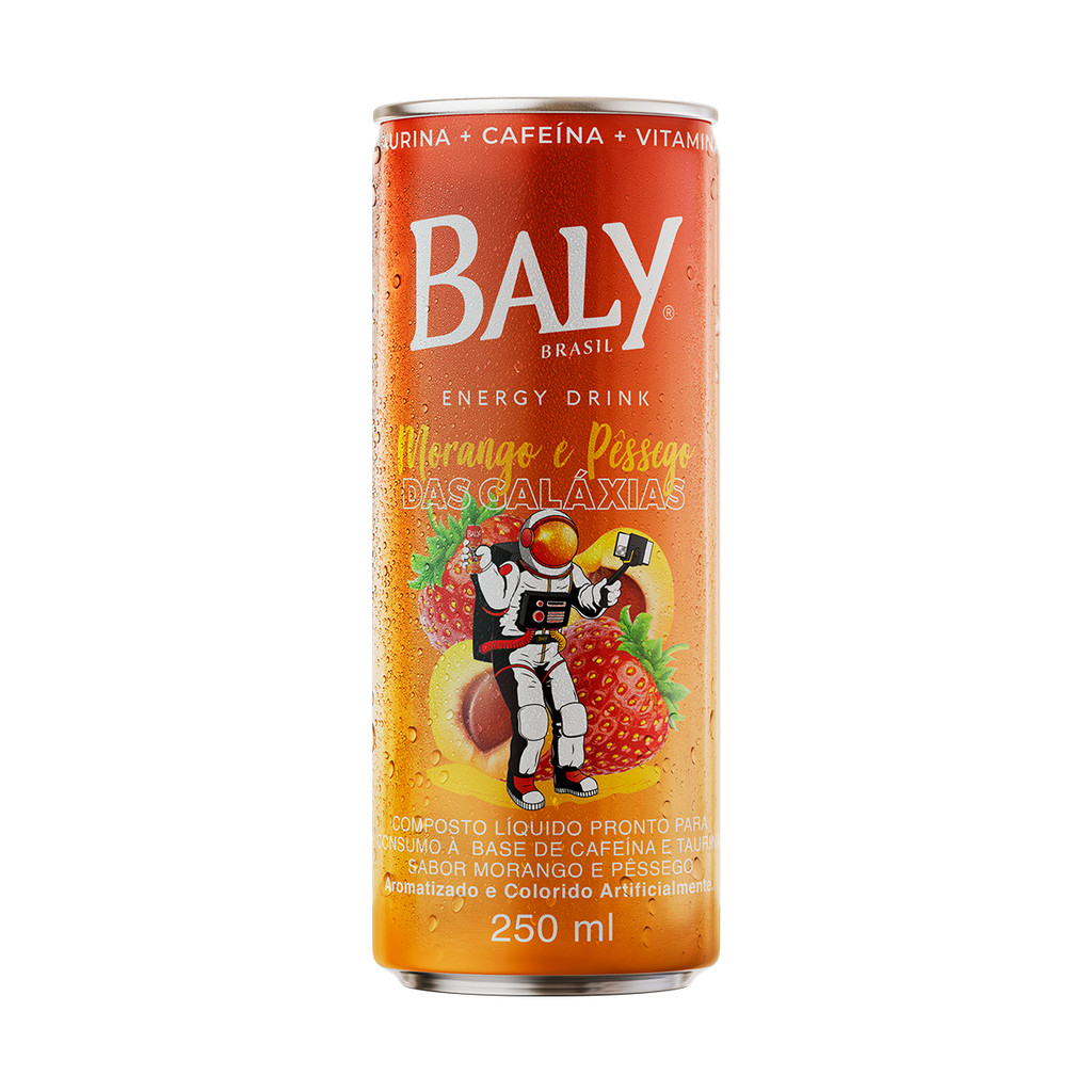 Imagem Energético Baly Energy Drink Morango e Pêssego 250ml