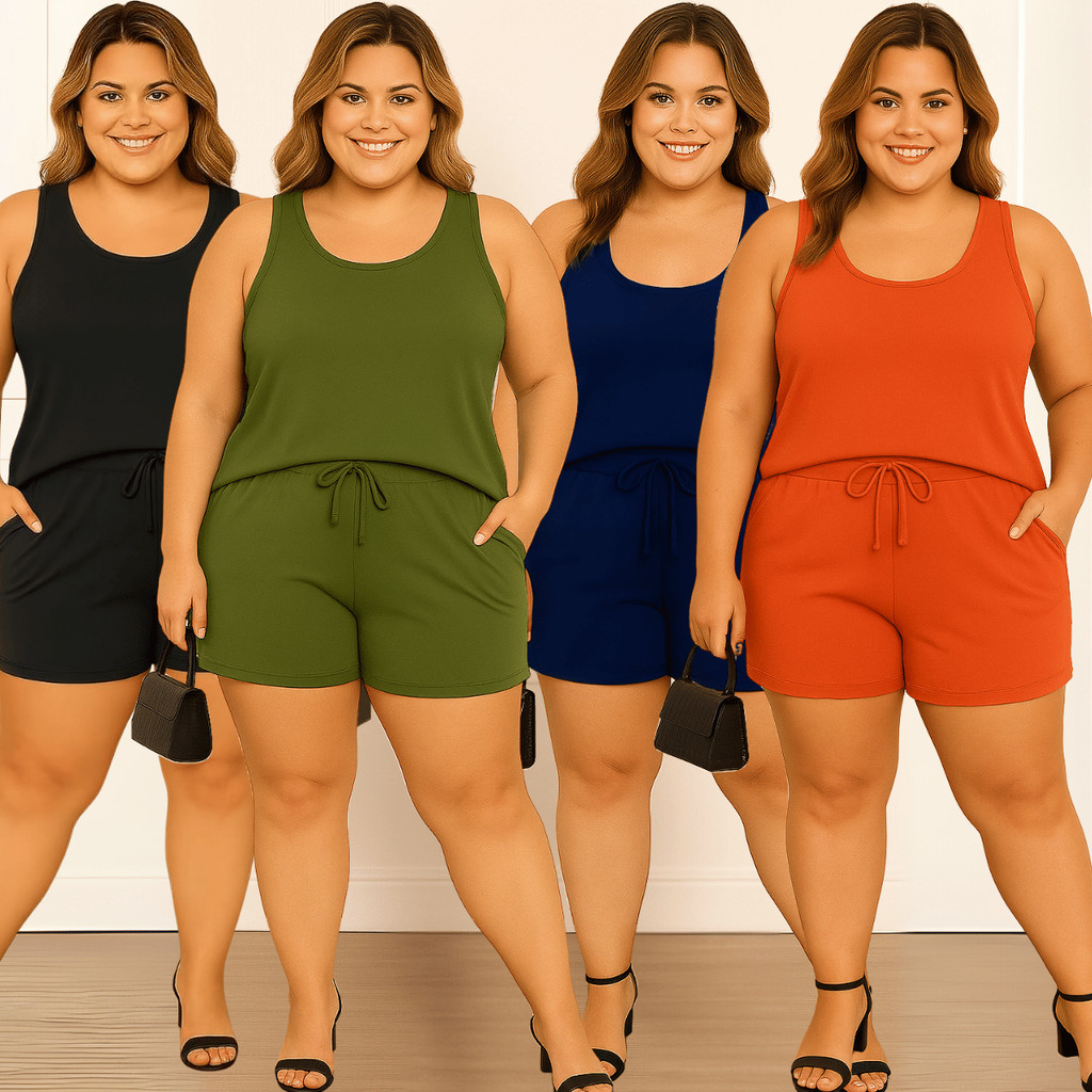 Conjunto Plus Size Feminino Regata Verão Soltinho Premium em Oferta na Shopee