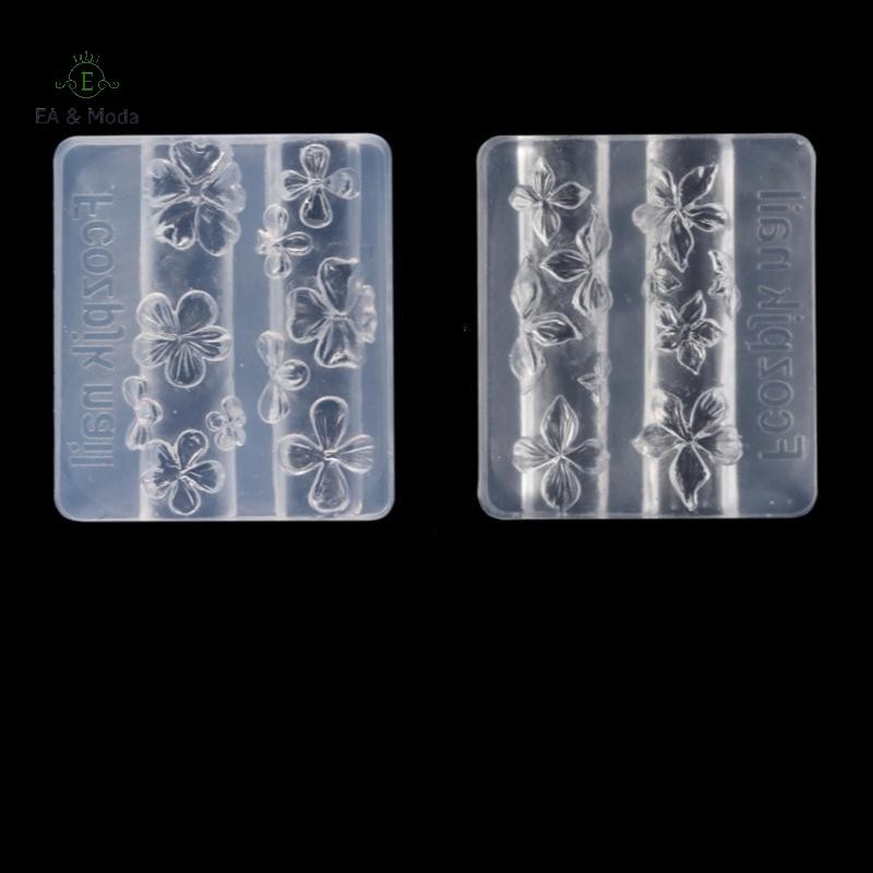 EA & Moda 2 Peças Molde De Escultura De Unhas De Flores Em Relevo 3D Silicone Transparente Pétalas Fazendo Para Ferramen
