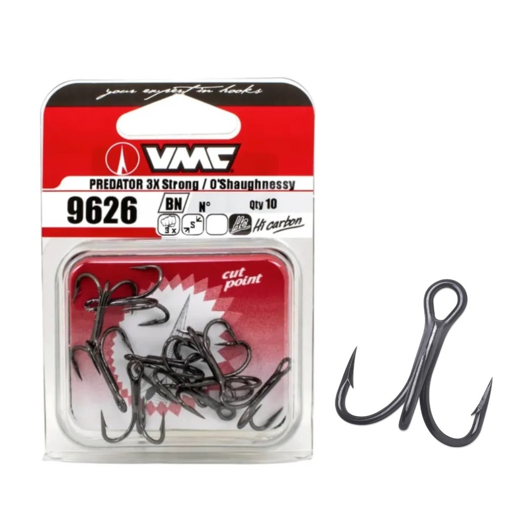 GARATEIA VMC PREDATOR 3X STRONG 9626BN Nº2/0 BLACK - 10UN